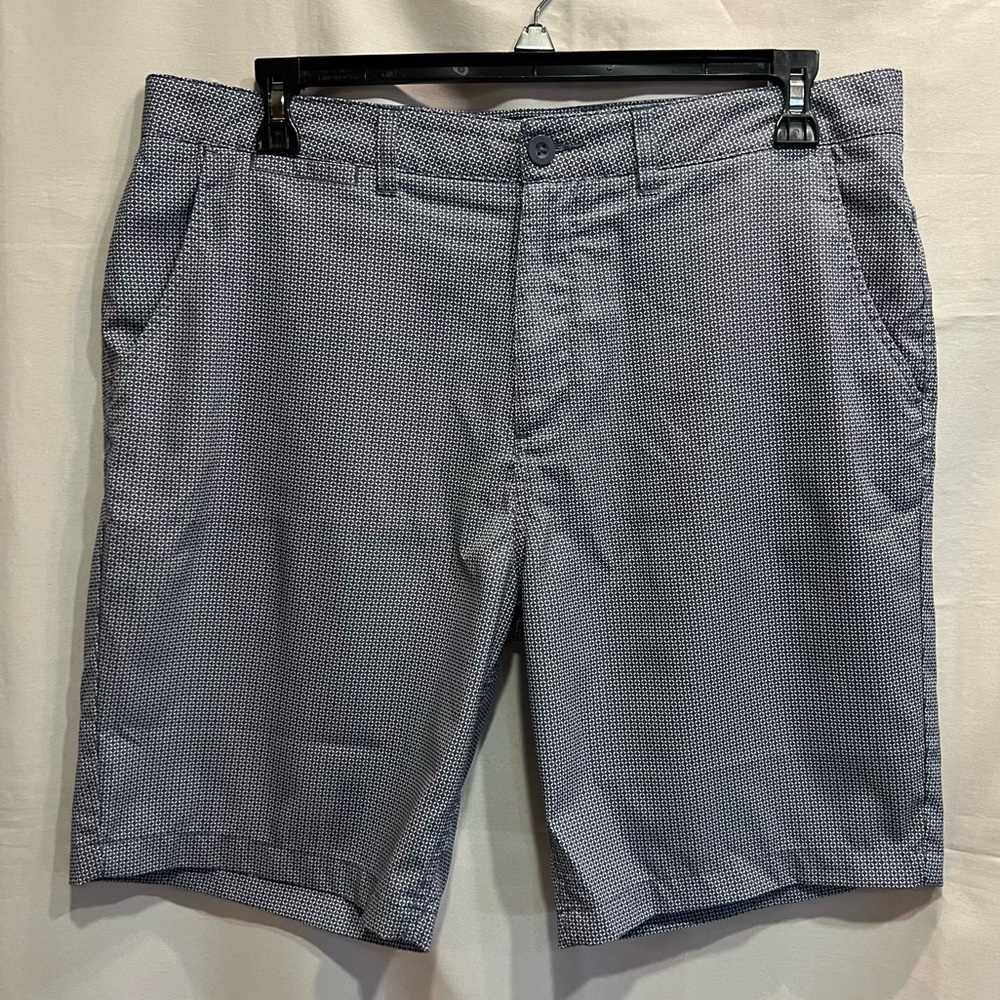 Johnnie-O Performance Golf Shorts Blue Geometric Print Size 36